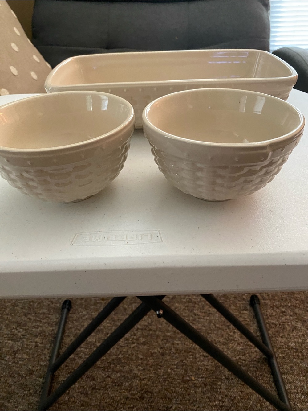 Longaberger pottery woven traditions 3 piece serving set